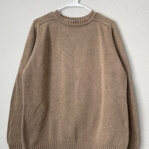 St. John's Bay Beige Crewneck 100% Cotton Sweater Size Large